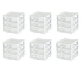 thumbnail image 1 of Sterilite Desktop Drawer, 3 Drawer Clear Plastic Countertop Drawer, White, Pack of 6, 1 of 6