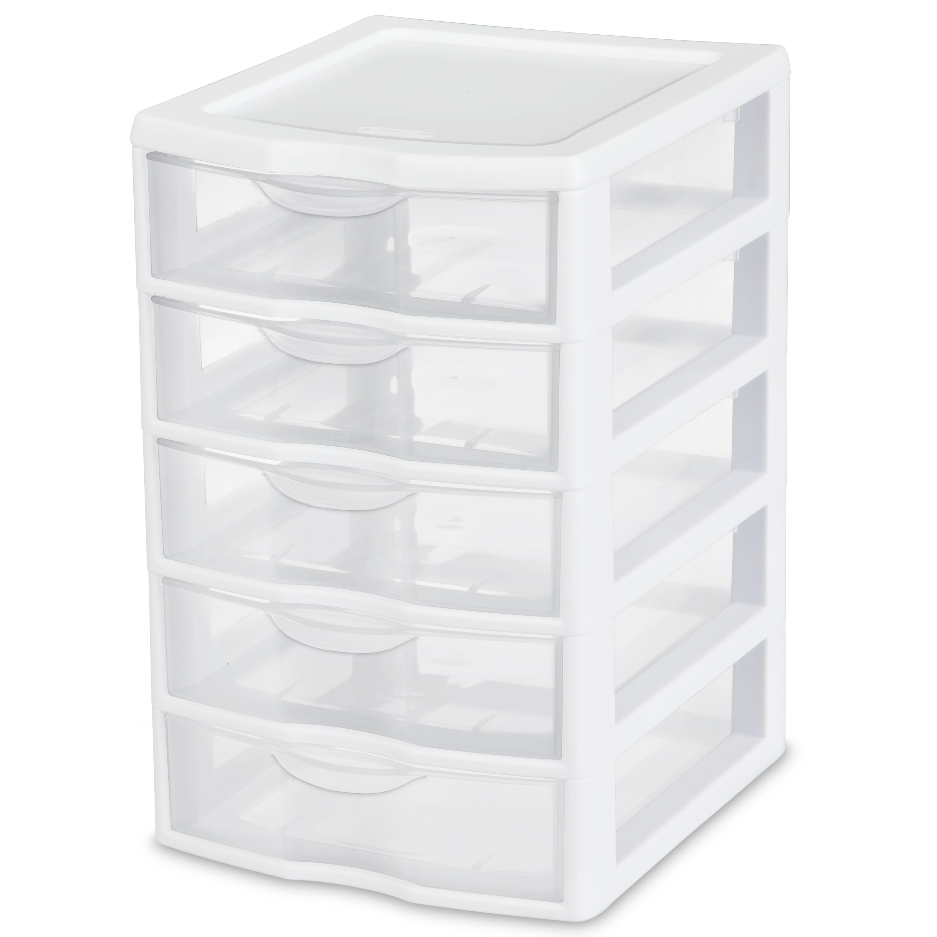 Sterilite Small 5 Drawer Desktop Storage Unit, Tabletop Organizing Unit, 1 Pack