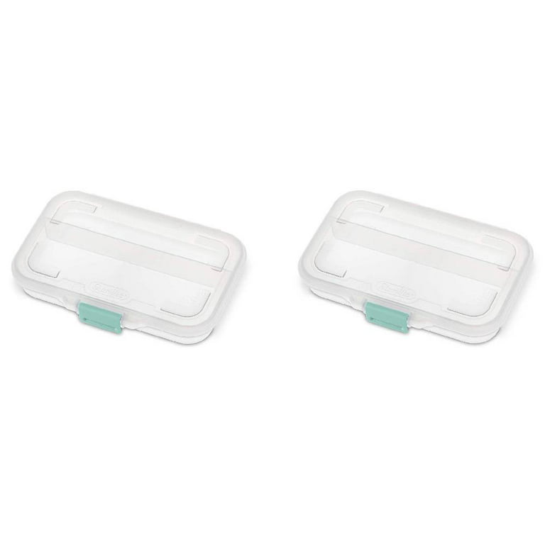 Sterilite Small Clear Divided Storage Container Box Plastic, 2