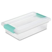 Sterilite Small Clip Box Clear Storage Bins Tote Container w/ Latching Lid, 6 Ct