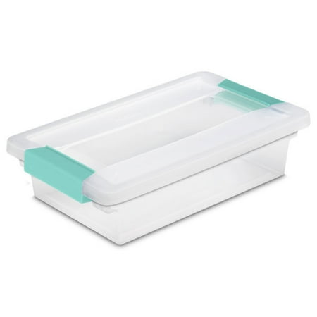 Sterilite Small Clip Box Clear Storage Bins Tote Container w/ Latching Lid, 6 Ct