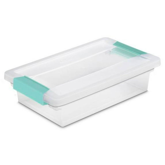 Sterilite Small File Clip Box Clear Storage Tote Container with Lid (72 Pack)