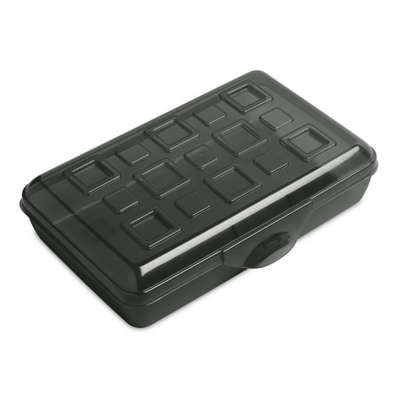 Sterilite Small Pencil Box Plastic, Black Tint