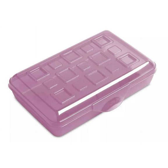 Sterilite Small Pencil & Utility Storage Box Plastic, Burgundy Pack of 4
