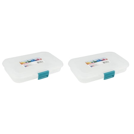 Sterilite Small Stackable Divided Box, White, 2 Pack