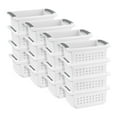 thumbnail image 1 of Sterilite Small Stacking Basket w/ Titanium Accents, White (16 Pack), 1 of 9