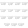 thumbnail image 1 of Sterilite 12 Qt Small Clear Plastic Storage Bin with Snap-On Lid, White, 15 Pack, 1 of 11