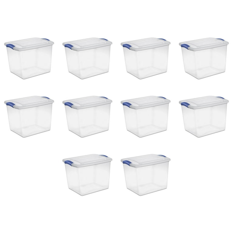 Sterilite Small Storage Bin, 27 Quart Clear Plastic Storage