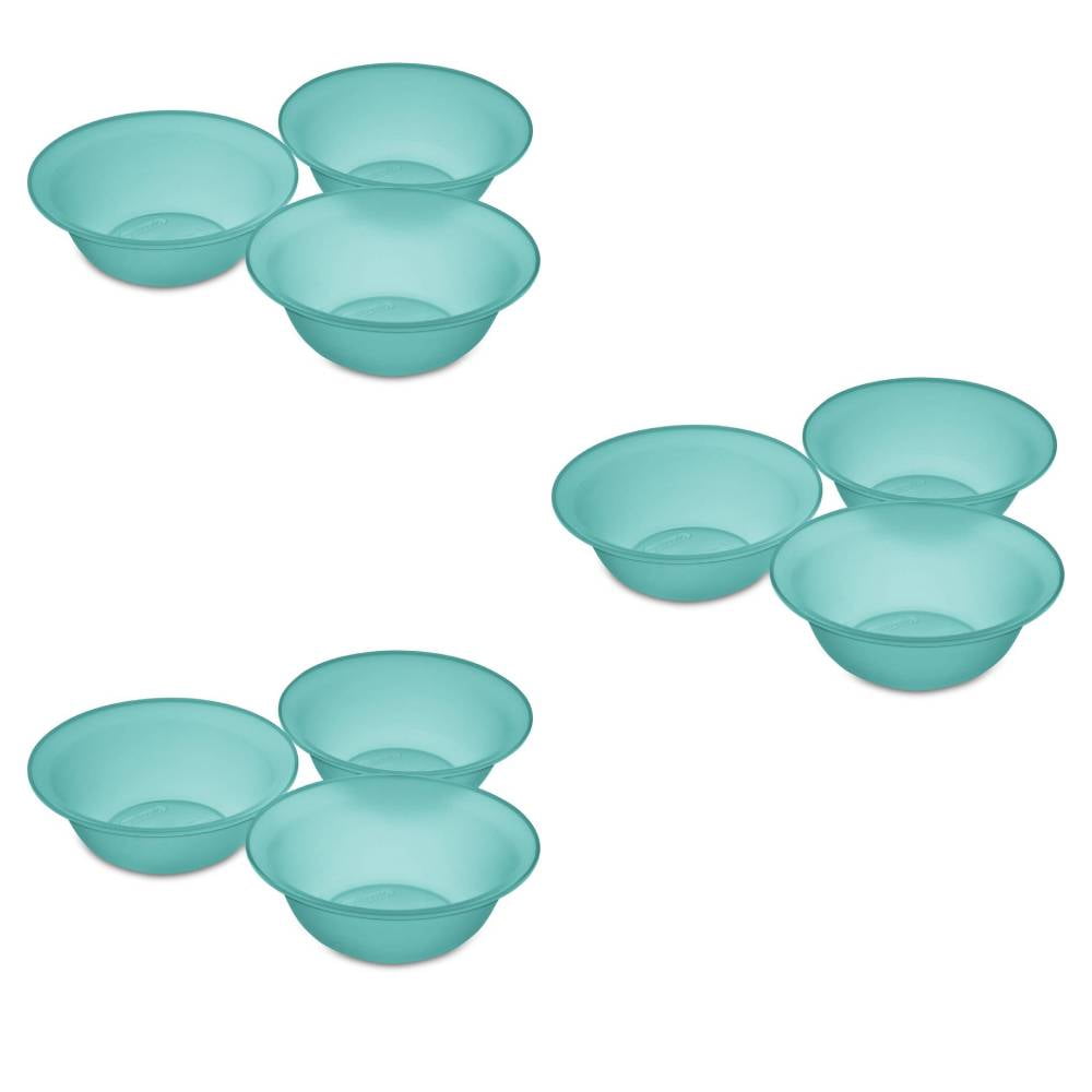 Sterilite Soup Cereal Bowls 20 Oz Plastic Set of 3 Turquoise Blue Tint 3Pack