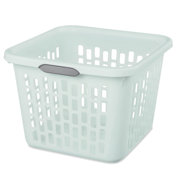 Sterilite Square Laundry Basket, 1.5 Bushel Plastic Hamper with Handles, Mint, 18 Pack