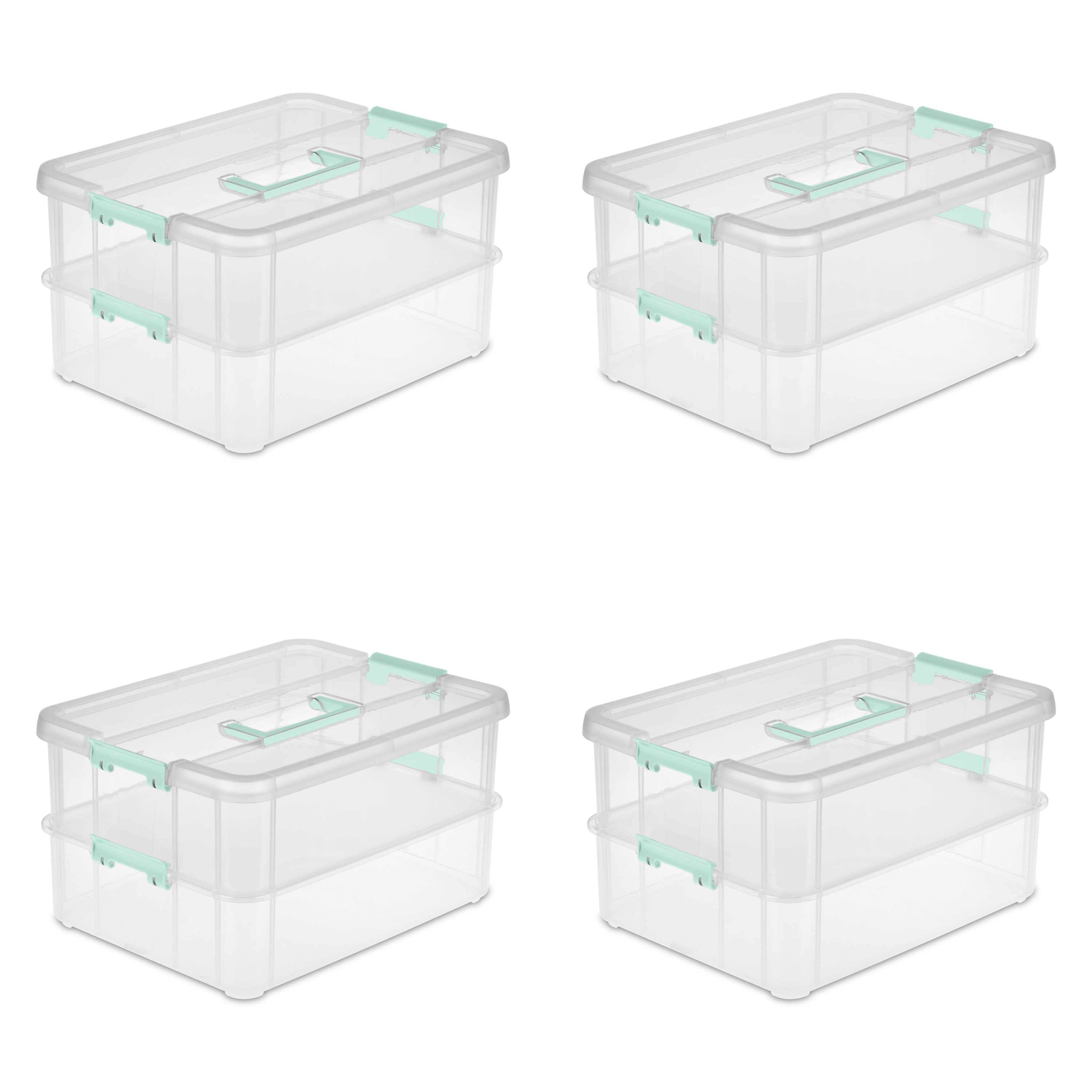 Sterilite Stack and Carry 2 Layer Handle Plastic Box Set & Reviews