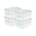 thumbnail image 1 of Sterilite Stack and Carry 2 Layer Handle Box Stackable Storage Container, 4 Pack, 1 of 12