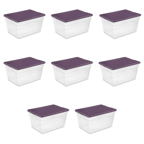 Sterilite Stackable 56 Qt Storage Tote Organizing Containers, (8 Pack)
