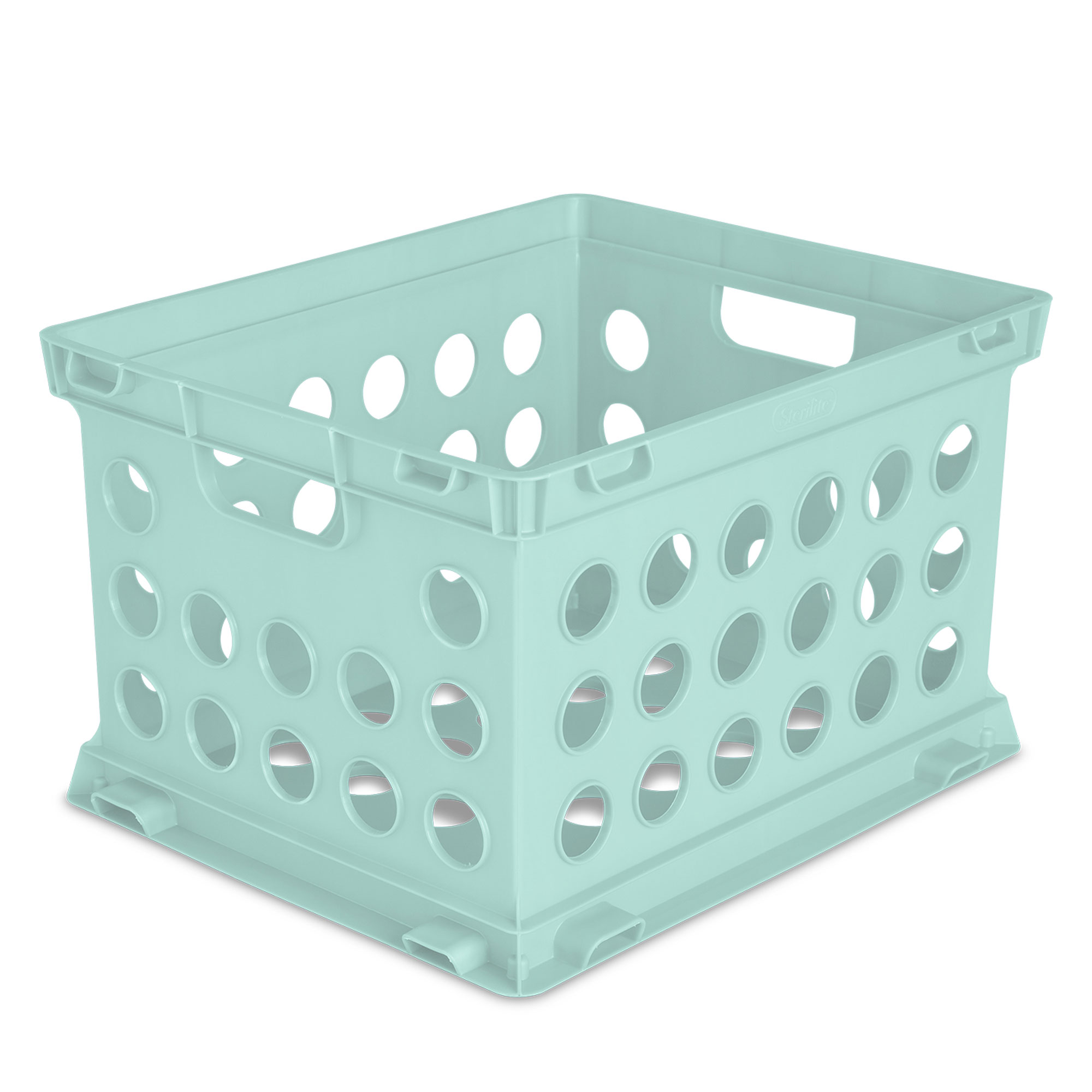 Sterilite Stackable File Storage Crates w/ Built In Handles, Teal (12