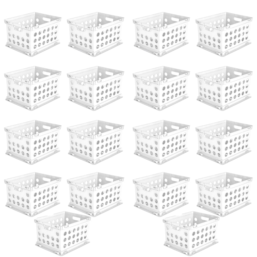 Sterilite Stackable File Storage Crates w/ Built In Handles, White(18