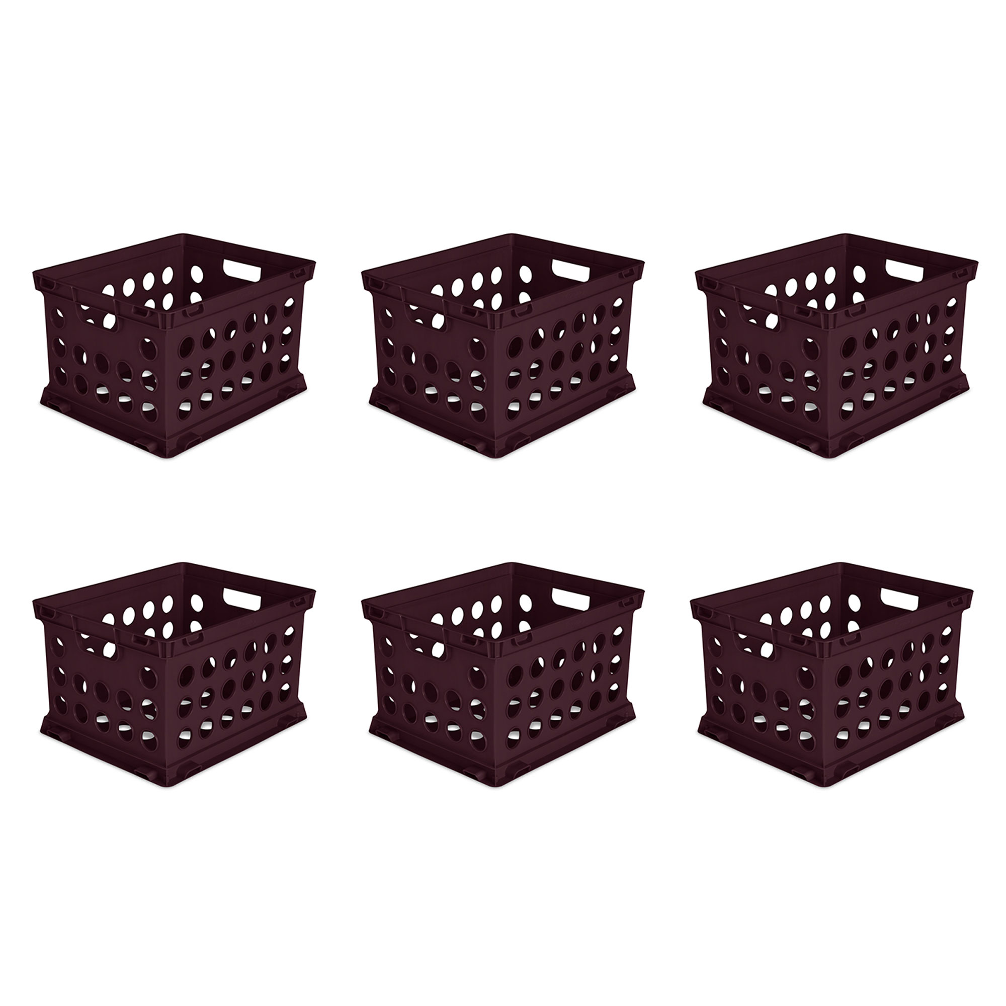 Sterilite Stackable File Storage Crates with Integrated Handles, (6