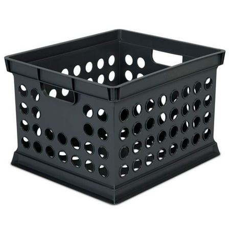 Sterilite Black Crate 10.62 in. H X 15.62 in. W X 13.75 in. D Stackable
