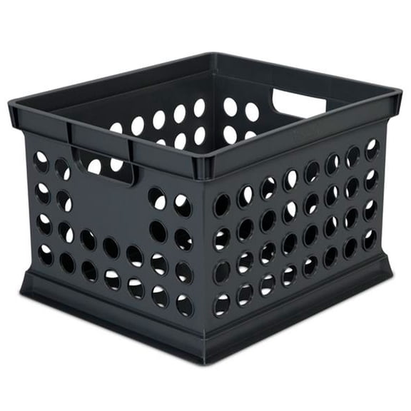 Sterilite Black Crate 10.62 in. H X 15.62 in. W X 13.75 in. D Stackable