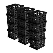 Sterilite Stackable Sturdy Storage Crate Organizer Bins w/ Handles, 12 Pack