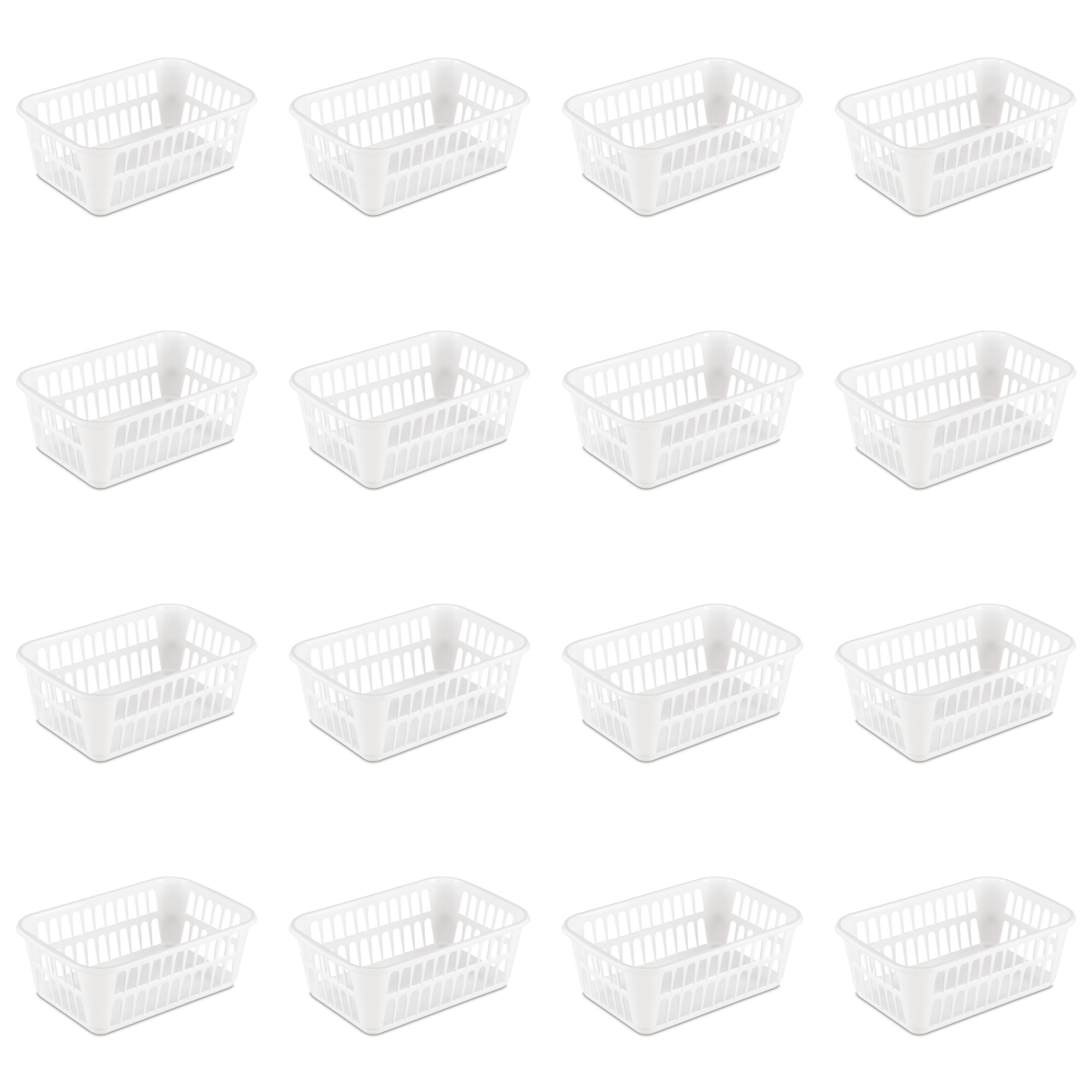 Sterilite Storage Basket Plastic, White, Set of 16 - image 1 of 9