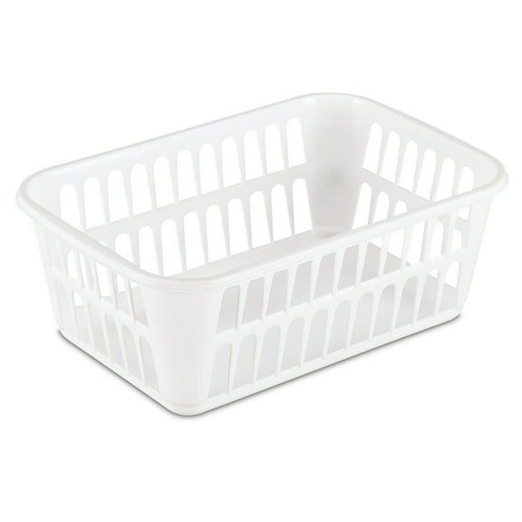 Sterilite Storage Basket, Versatile Open Plastic Bin, White