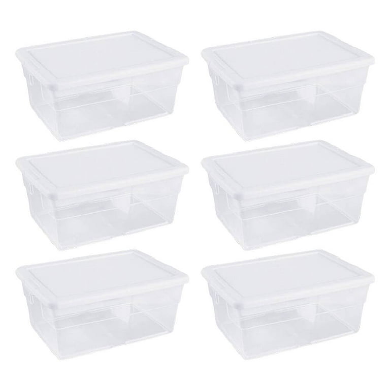 Sterilite Storage Box with Lid - White/Clear, 16 qt - Fry's Food Stores