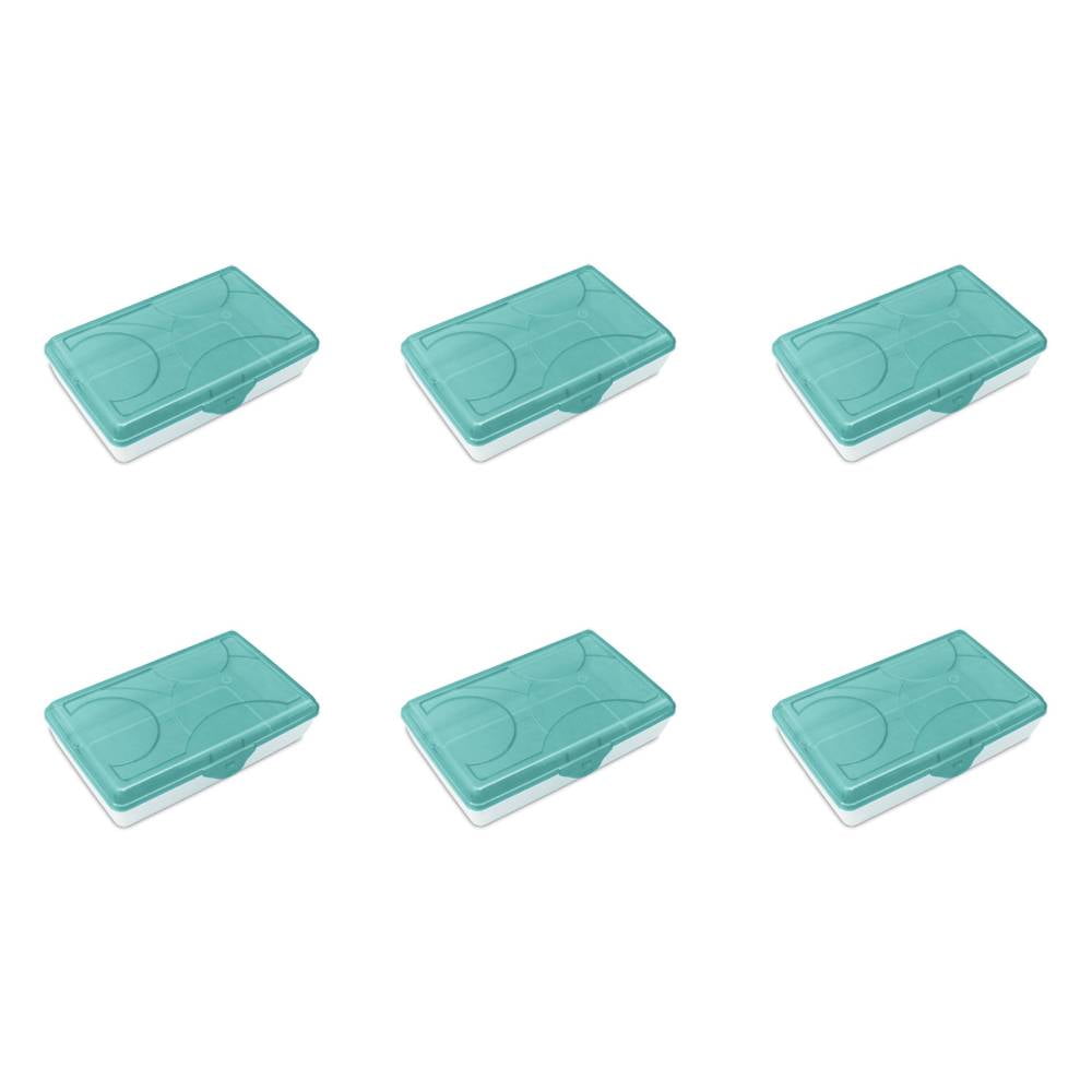 Sterilite Supply Box 1729, School Office Plastic Pencil Case with Tint