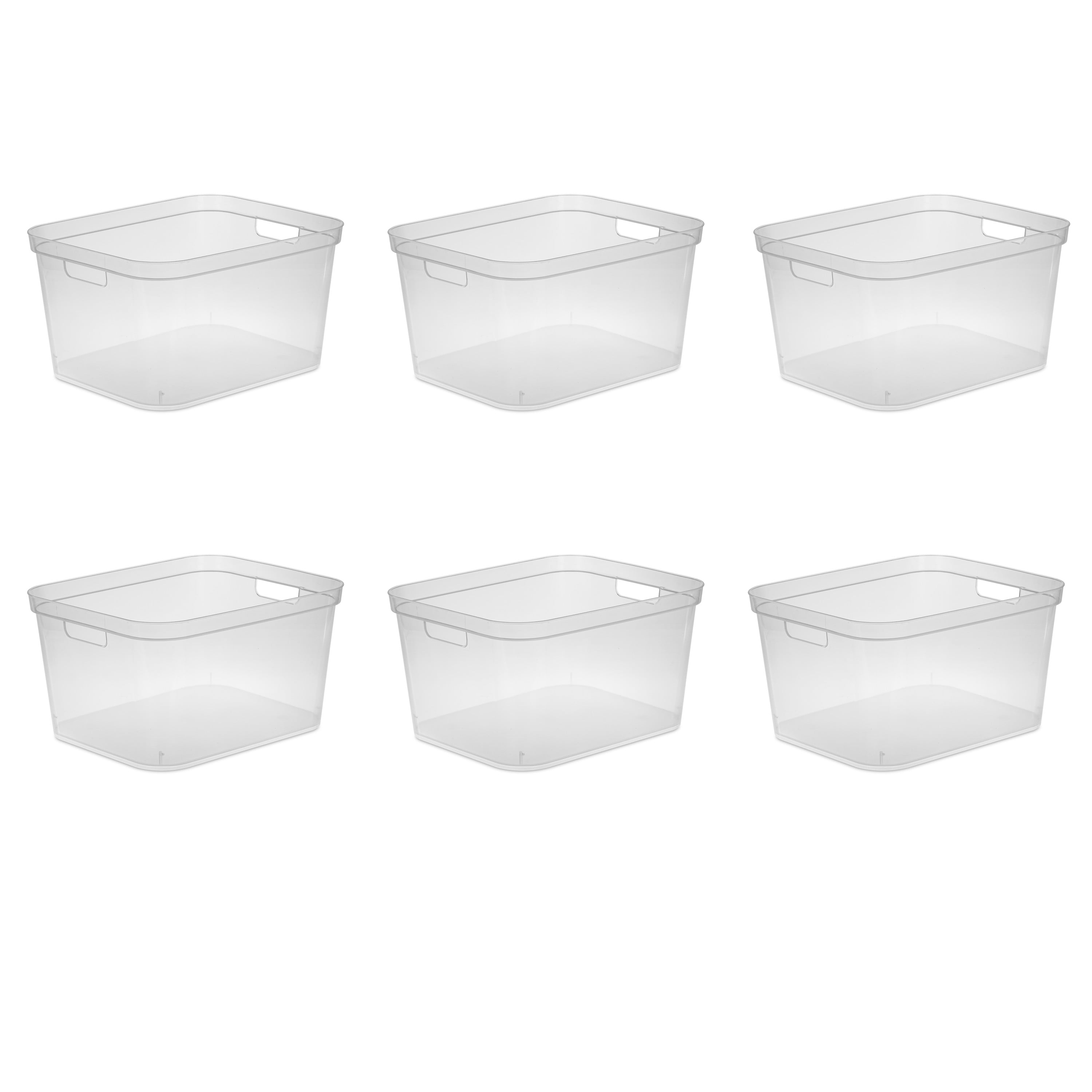 Sterilite 6 Qt. Clear Closet Storage Bin Container with White Lid (72-Pack)  72 x 16428036 - The Home Depot