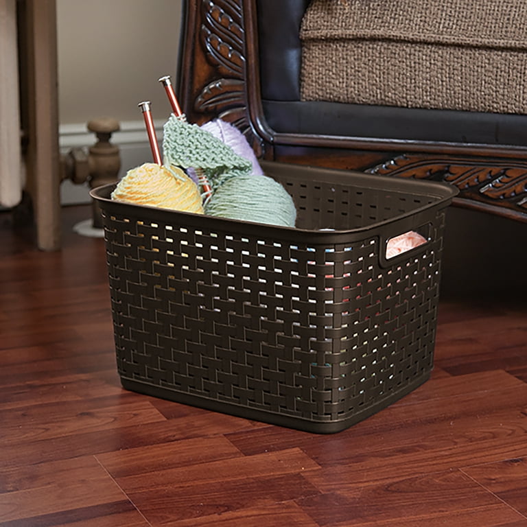 Home-Complete Set of 3 Storage Bins - Basket Set for Toy, Kitchen, Closet, and Bathroom Storage -Shelf Organizers(Black)