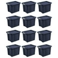 thumbnail image 1 of Sterilite Tuff1 18 Gallon Storage Tote Bin w/Latching Lid, Blue (12 Pack), 1 of 9