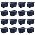 thumbnail image 1 of Sterilite Tuff1 30 Gallon Storage Tote Bin w/Latching Lid, Blue, 16 Pack, 1 of 9
