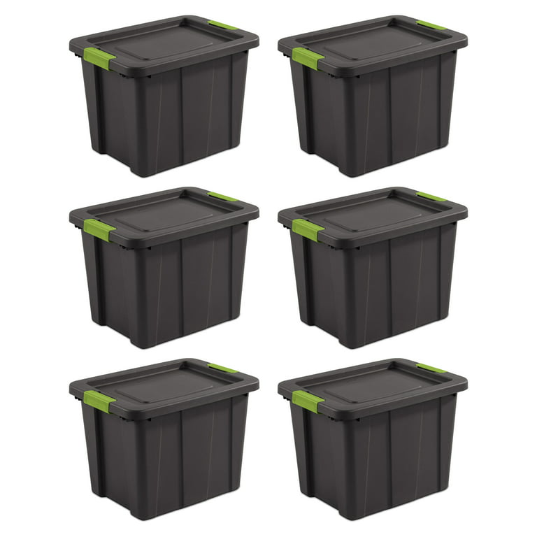  Peaknip - Sterilite 6 Quart Stackable Plastic Storage Bins  with Lids and Latches (6 Pack) - Bundled with Labels and Marker