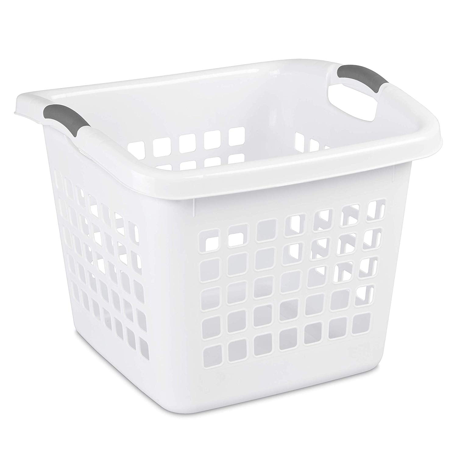 Sterilite Ultra 1.75 Bushel Plastic Dirty Clothes Laundry Basket Hamper, White