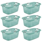 Sterilite Ultra 2 Bushel Plastic Stackable Clothes Laundry Basket, Aqua ...