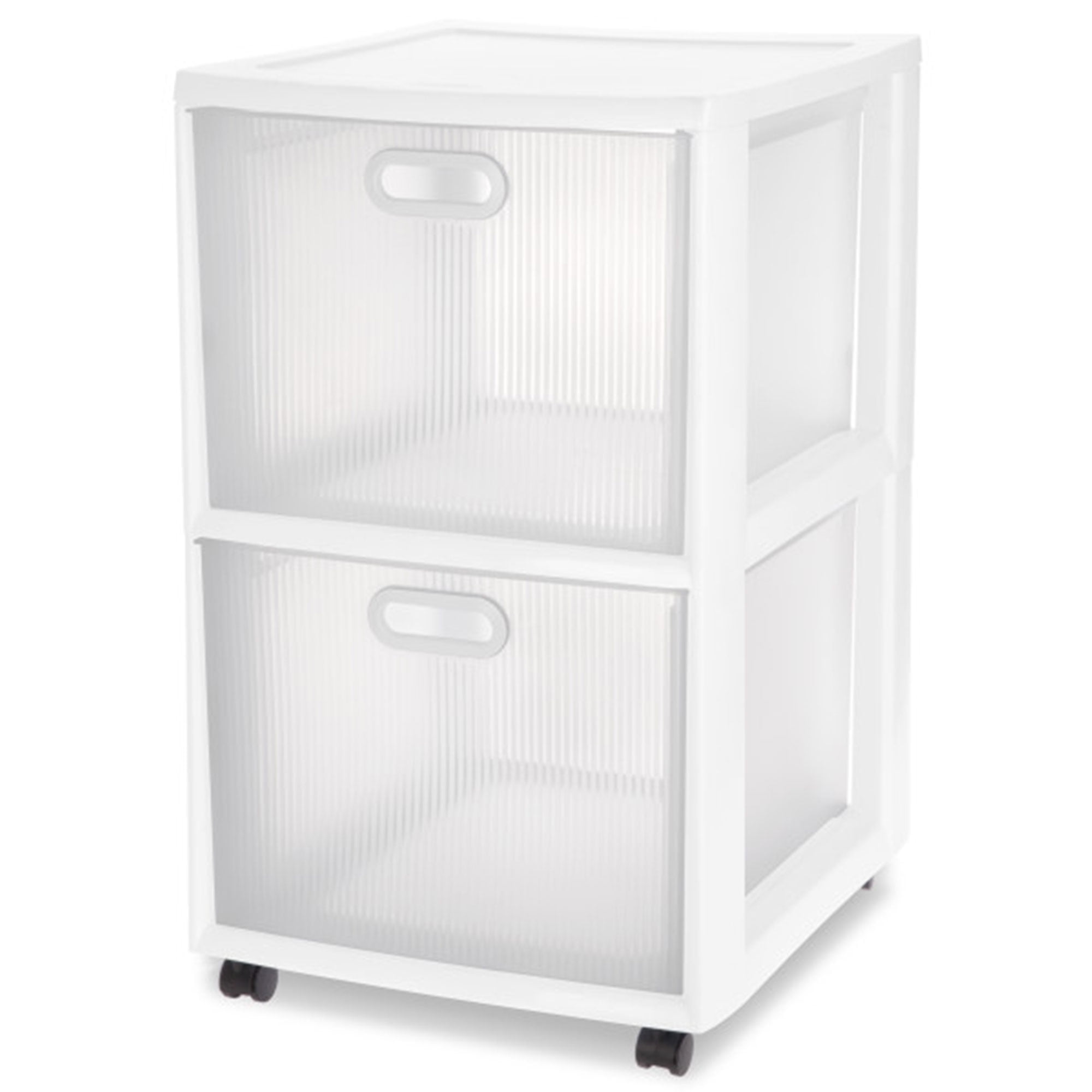 Sterilite Ultra 2-Drawer Storage Cart with Wheels, Plastic Rolling ...