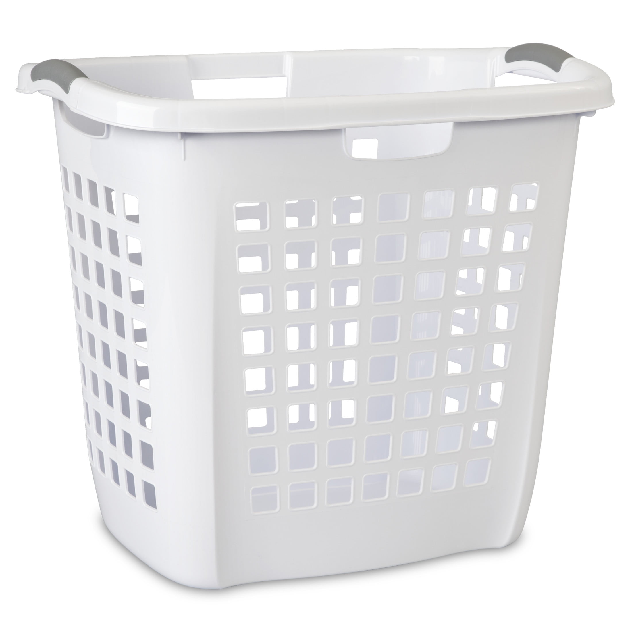 Sterilite Ultra™ Easy Carry Plastic Laundry Hamper w/ Sturdy Rim and Handles, White