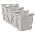 thumbnail image 1 of Sterilite Ultra Easy Carry Laundry Basket, 2.1 Bushel Plastic Hamper, Grey Pumice, 4 Pack, 1 of 7
