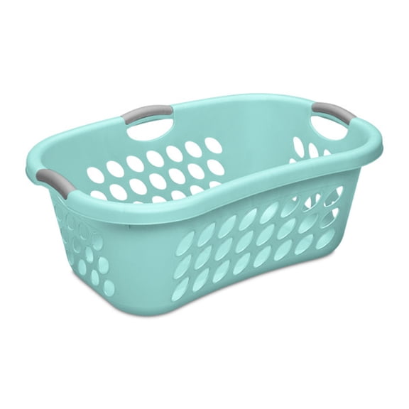 Sterilite 6 Pack Laundry Basket, 1.25 Bushel Plastic Clothes Hamper, Aqua