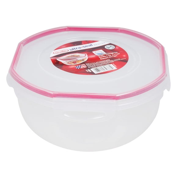 Sterilite UltraSeal 2.5 Qt. Bowl, Latching Food Storage Container, Airtight Watertight Seal, Clear, 4 Count