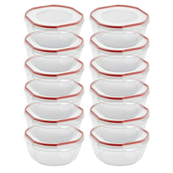 Sterilite Ultra Seal 4.7 Qt Plastic Food Storage Bowl Container, (12 Pack)