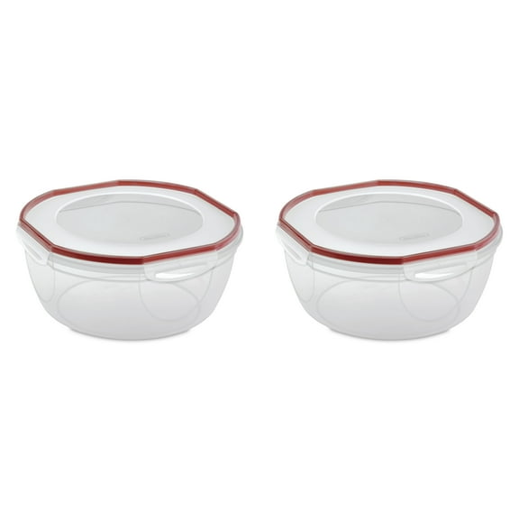 Sterilite Ultra•Seal™ 8.1 Qt. Bowl, Latching Food Storage Container, Airtight Watertight Seal, Clear, 2 Count
