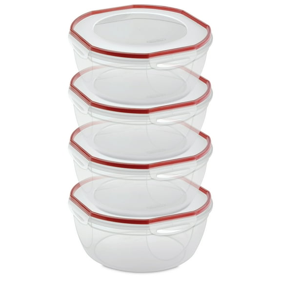 Sterilite Ultra Seal 8.10 Quart Plastic Food Storage Bowl Container, 4 Pack