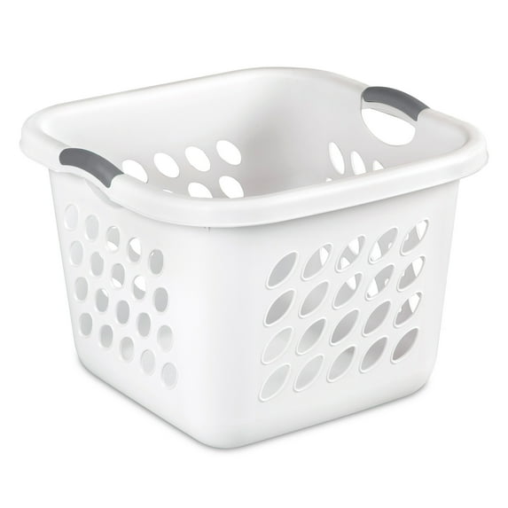 Sterilite Ultra Square Laundry Basket, 1.5 Bushel Clothes Hamper, White, 12 Pack