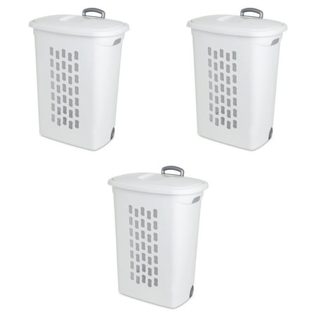 Sterilite Ultra™ Wheeled Hamper White Set of 3