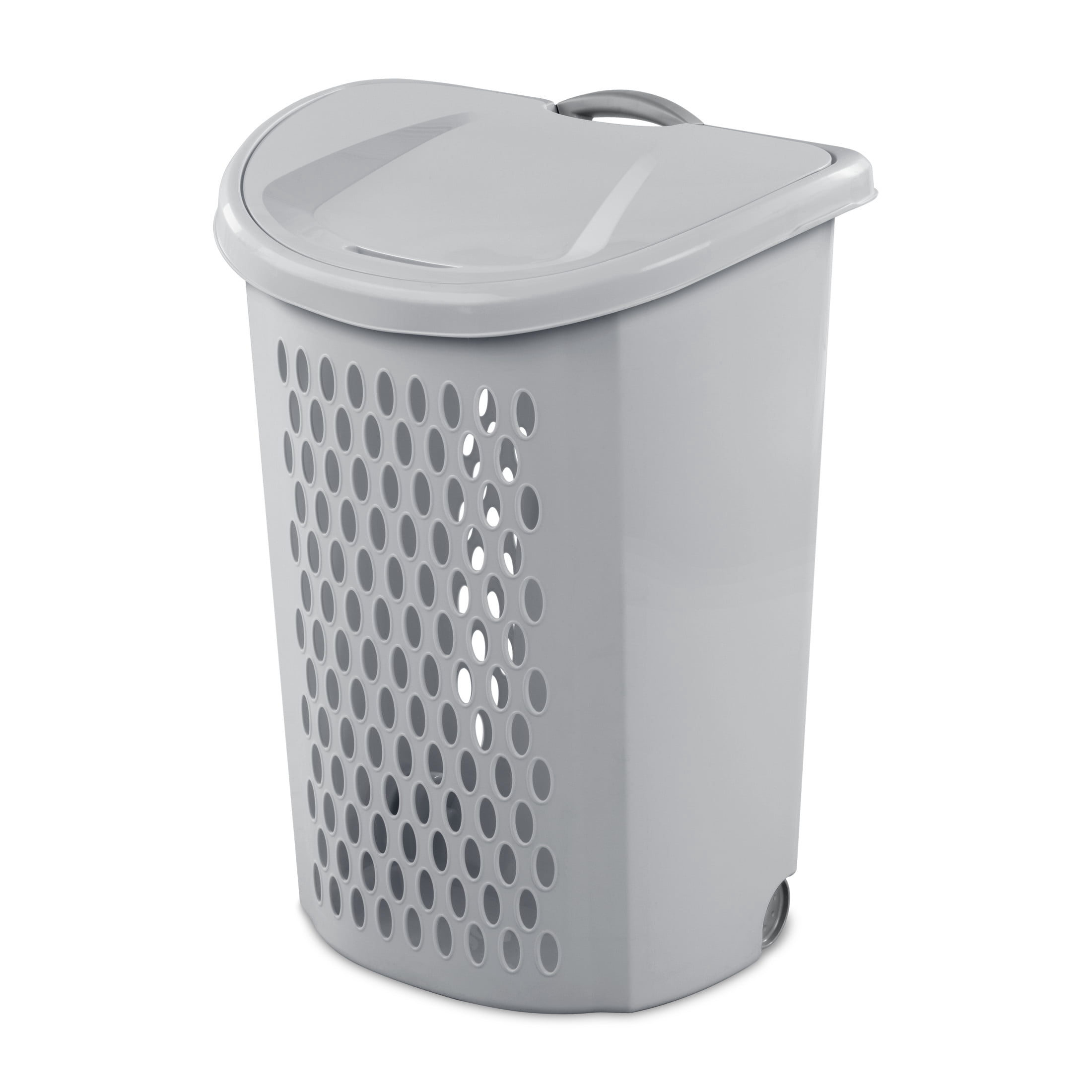 Sterilite Ultra™ Wheeled Hamper, Plastic Laundry Hamper with Wheels for Easy Transport, Gray
