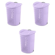 Sterilite Ultra™ Large Wheeled Hamper, Plastic Laundry Hamper with Wheels for Easy Transport, Lilac, 3 Pack