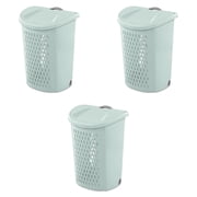 Sterilite Ultra™ Large Wheeled Hamper, Plastic Laundry Hamper with Wheels for Easy Transport, Mint, 3 Pack
