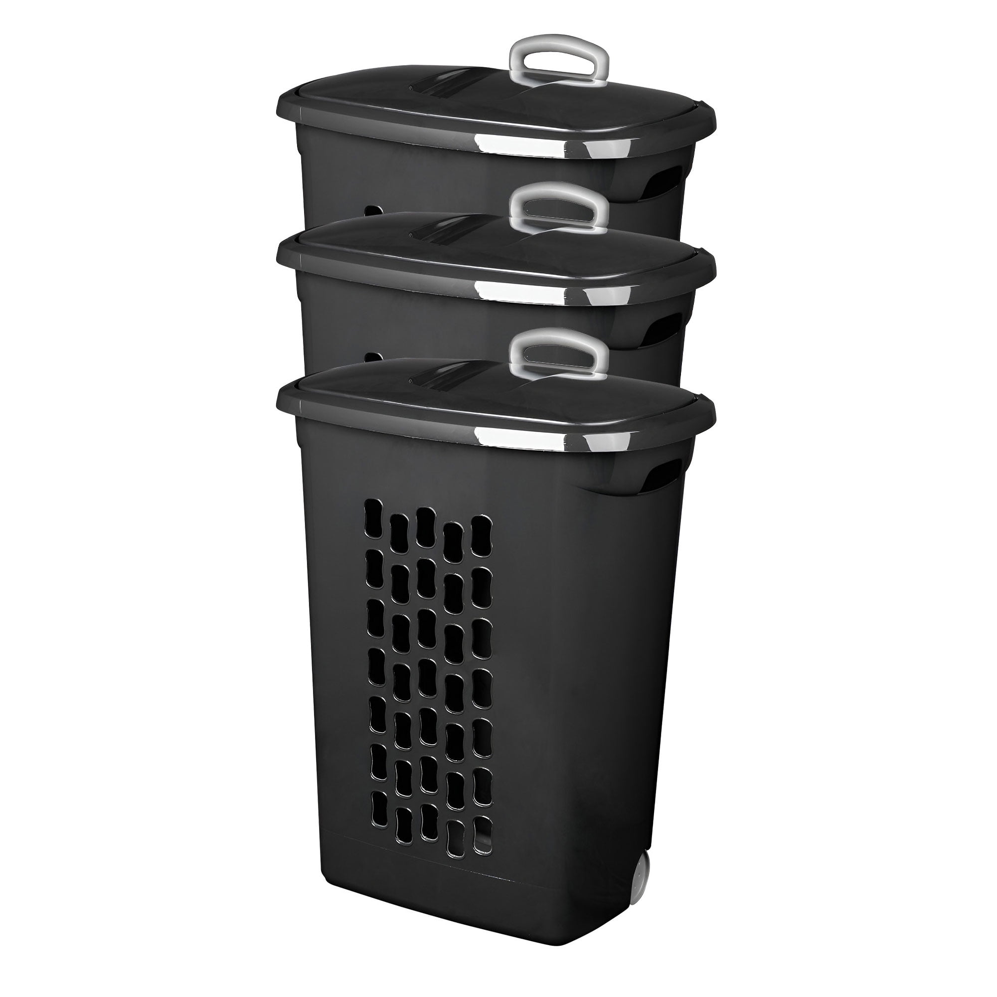 Sterilite Ultra Wheeled Laundry Hamper - Plastic Rolling Laundry