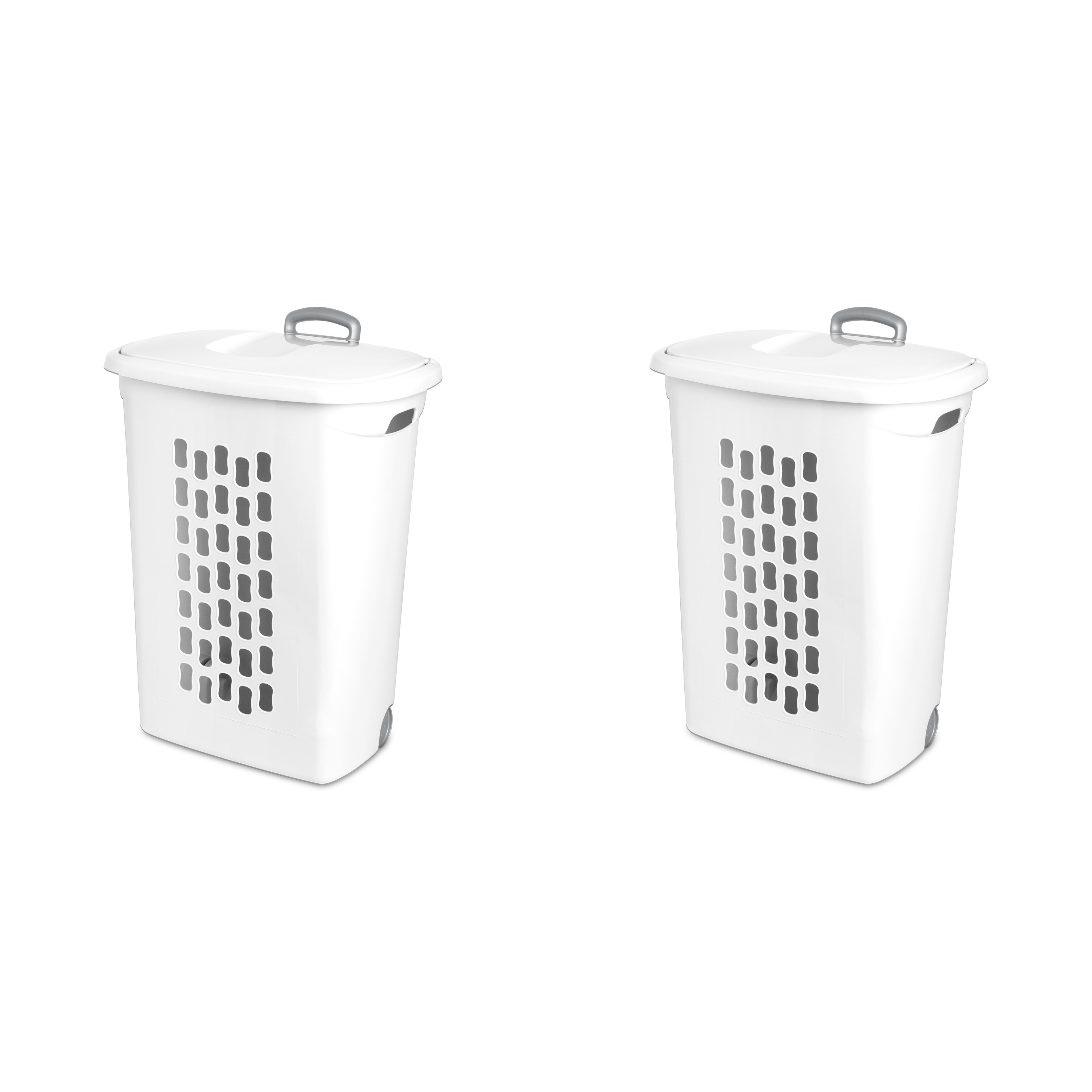 Sterilite Ultra™ Wheeled Laundry Hamper Plastic, White, Set of 2 - image 1 of 9