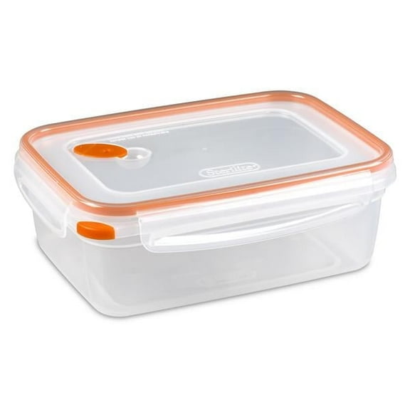 Sterilite UltraSeal Orange Rectangle Food Storage Container, 8.3 Cup